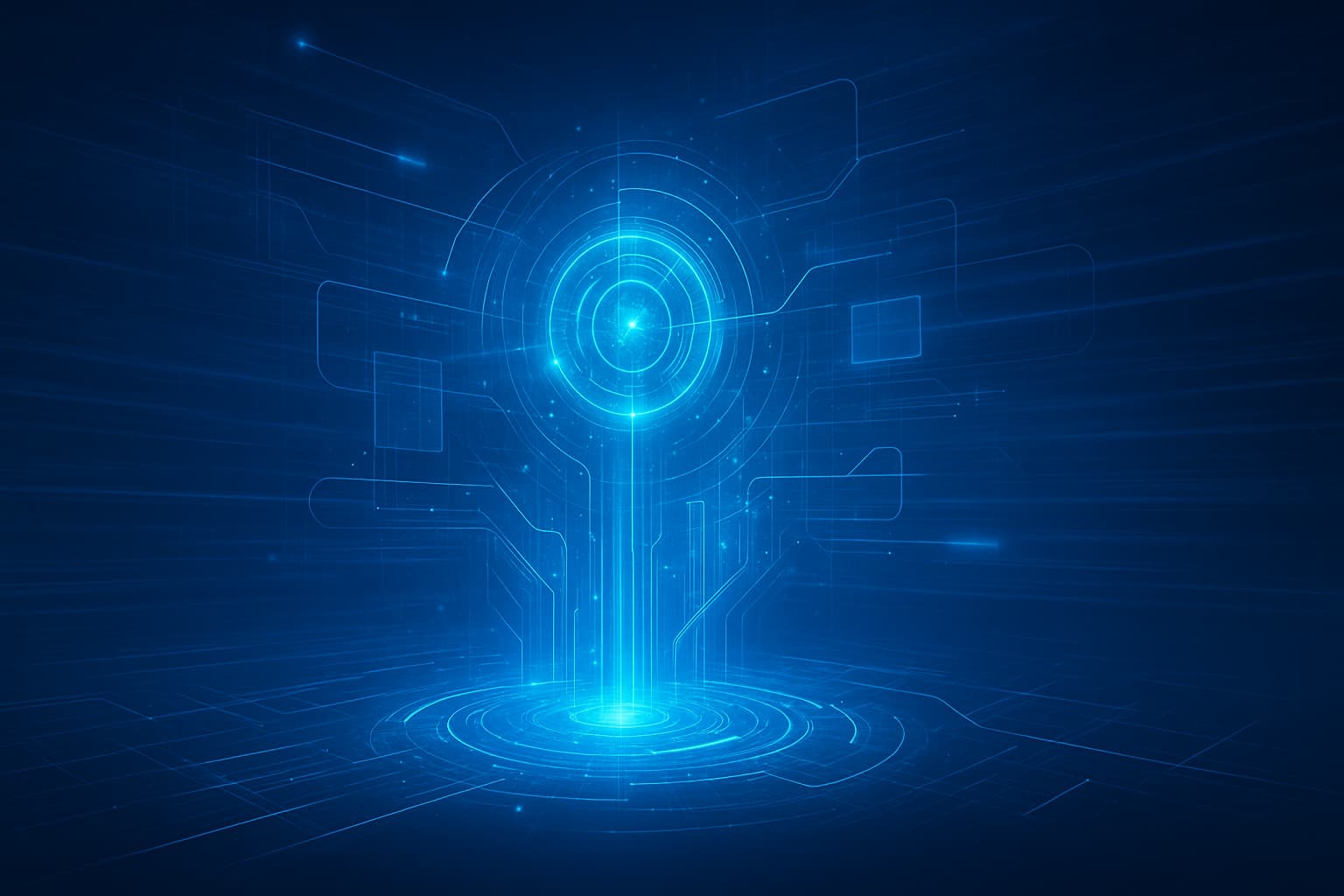 Blue futuristic technology design on a dark background